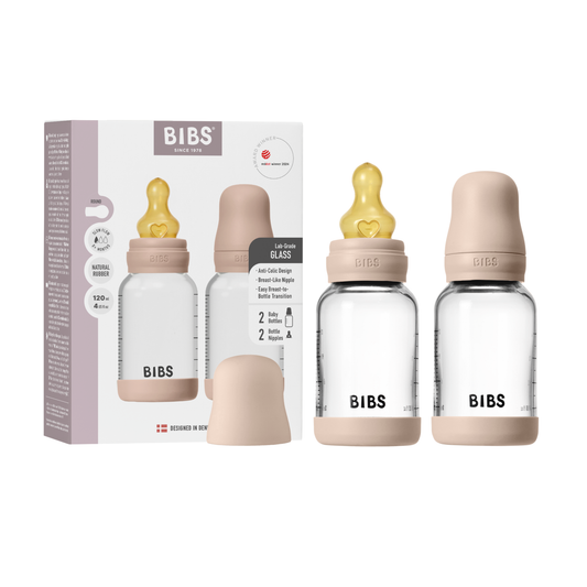 BIBS Glass Bottle Complete Set (2 Pack) 120ml Latex - Blush (ETA 12 FEB) - Kollektive - Official distributor
