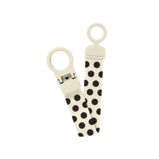 BIBS Pacifier Clip Loop, Polka - Ivory/Black (ETA 12 FEB) - Kollektive - Official distributor