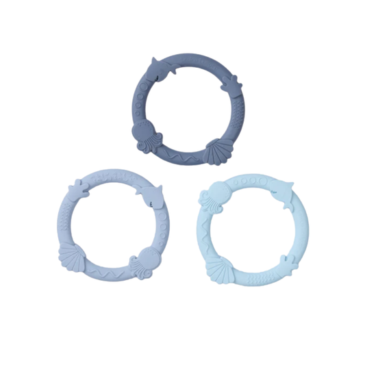 LouLou Lollipop, Wild Teether Ring Set - Blue Fog - Kollektive - Official distributor