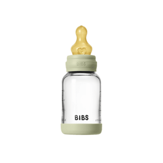 BIBS Glass Baby Bottle, 120ml Latex - Sage - Kollektive - Official distributor