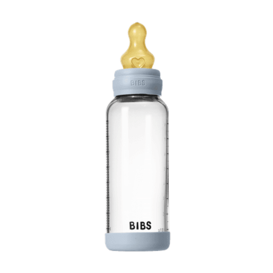 BIBS Glass Baby Bottle, 240ml Latex - Baby Blue - Kollektive - Official distributor