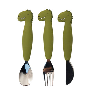 Silicone cutlery set 3 - pack - Mr. Dino (ETA Late August) - Kollektive Wholesale Portal