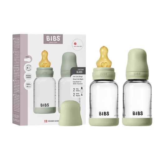 BIBS Glass Bottle Complete Set (2 Pack) 120ml Latex - Sage - Kollektive - Official distributor
