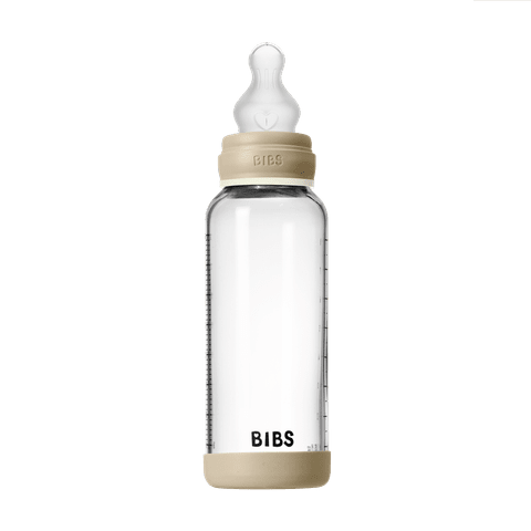 BIBS Glass Bottle Complete Set 240ml Silicone - GLOW Vanilla - Kollektive - Official distributor