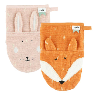 Washcloths 2-pack | Mrs. Rabbit/Mr. Fox - Kollektive - Official distributor