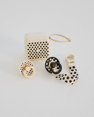 BIBS Pacifier Clip Loop, Polka - Ivory/Black (ETA 12 FEB) - Kollektive - Official distributor