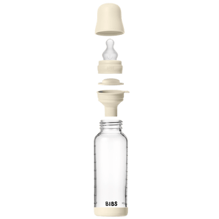 BIBS Glass Bottle Complete Set (2 Pack) 240ml Silicone - Ivory (ETA 19 FEB) - Kollektive - Official distributor