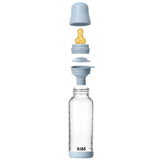 BIBS Glass Baby Bottle, 240ml Latex - Baby Blue - Kollektive - Official distributor