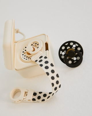 BIBS Pacifier Clip Loop, Polka - Ivory/Black (ETA 12 FEB) - Kollektive - Official distributor