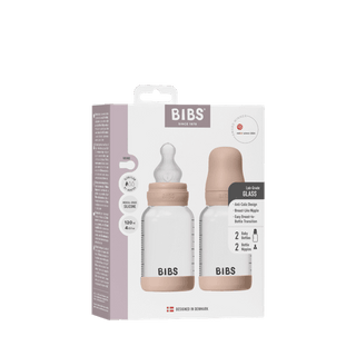 BIBS Glass Bottle Complete Set (2 Pack) 120ml Silicone - Blush - Kollektive - Official distributor