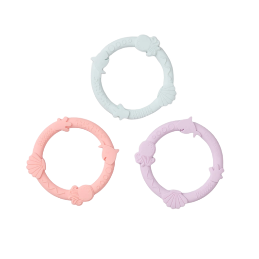 LouLou Lollipop, Wild Teether Ring Set - Shell Pink - Kollektive - Official distributor