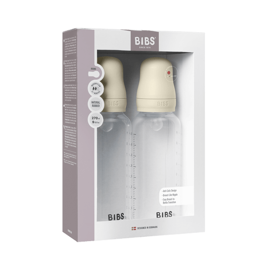 BIBS Plastic Bottle Complete Set (2 Pack) 270ml Silicone - Ivory - Kollektive - Official distributor