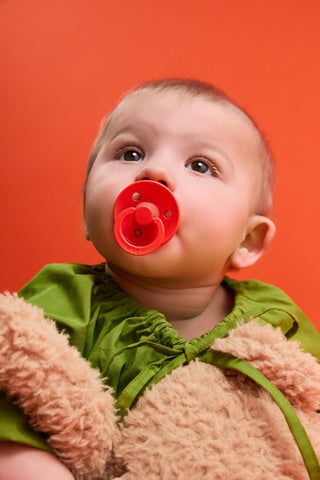 BIBS Dummies Baby Pink/Tango Round, Latex (2pk) - Kollektive - Official distributor