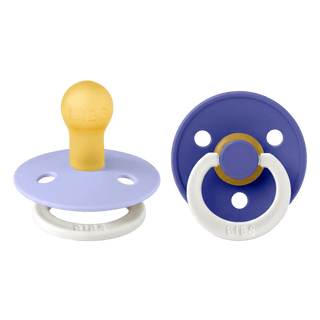 BIBS Dummies Hush/Grape GLOW Round, Latex (2pk) - Kollektive - Official distributor