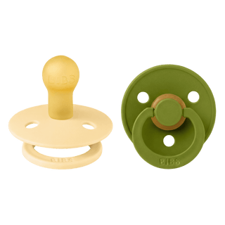 BIBS Dummies Pale Butter/Wasabi Round, Latex (2pk) - Kollektive - Official distributor