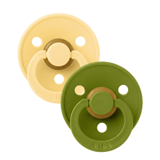 BIBS Dummies Pale Butter/Wasabi Round, Latex (2pk) - Kollektive Wholesale Portal