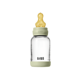 BIBS Glass Baby Bottle, 120ml Latex - Sage - Kollektive - Official distributor