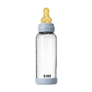 BIBS Glass Baby Bottle, 240ml Latex - Baby Blue - Kollektive - Official distributor