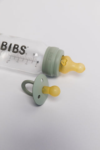 BIBS Glass Baby Bottle, 240ml Latex - Sage - Kollektive Wholesale Portal
