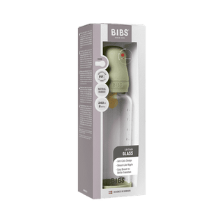 BIBS Glass Baby Bottle, 240ml Latex - Sage - Kollektive Wholesale Portal