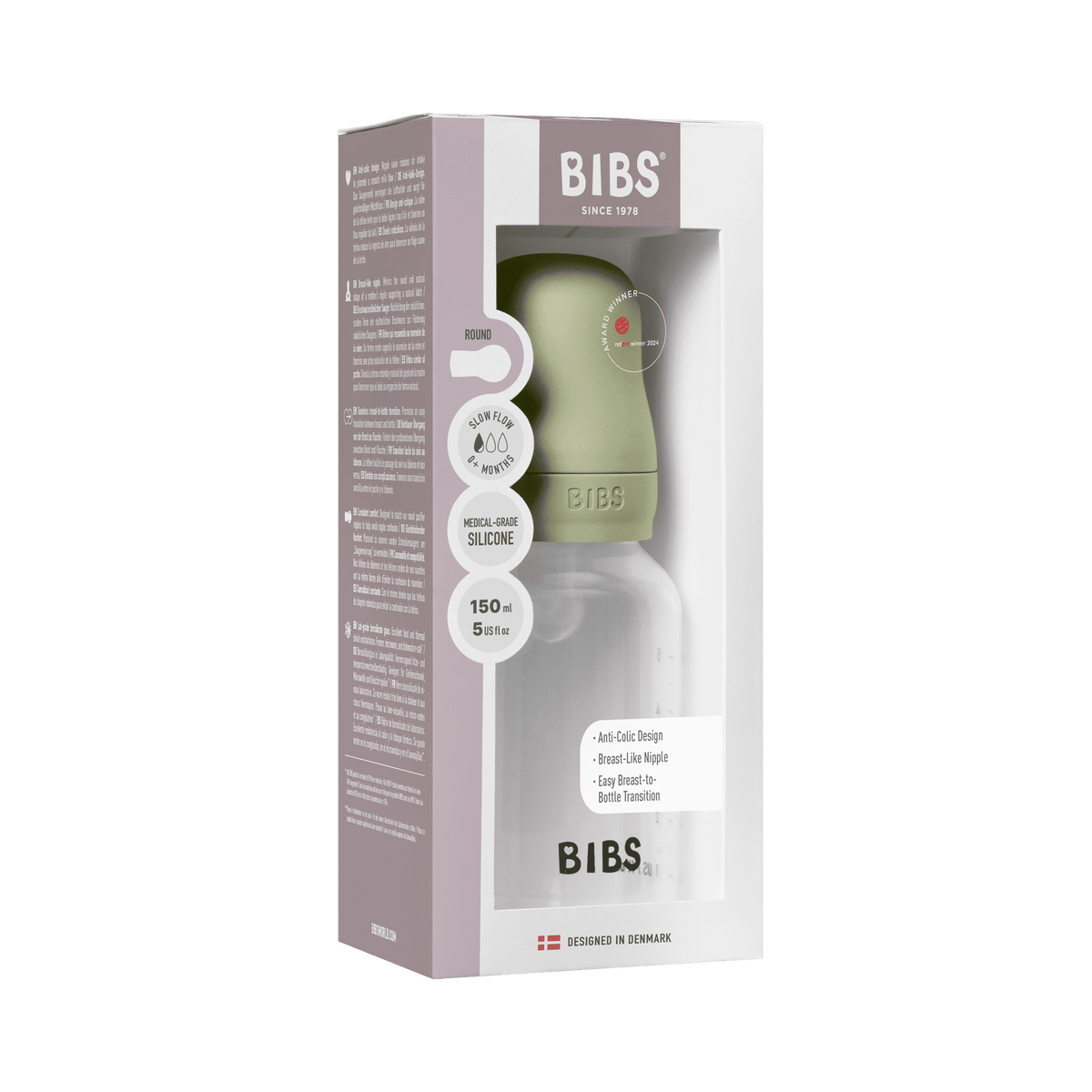 Baby Bottle Complete Set 150ml Silicone - Sage - Kollektive - Official distributor