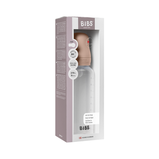 BIBS Plastic Bottle, BPA Free plastic 270ml Silicone - Blush - Kollektive - Official distributor