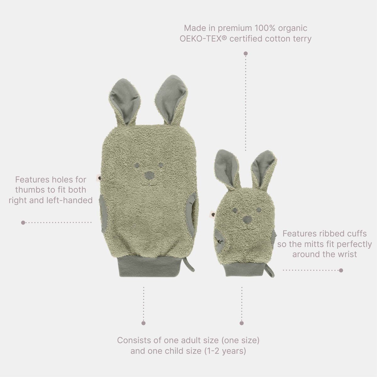 Organic Washcloth Set - Sage - Kollektive - Official distributor