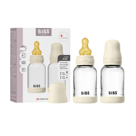 BIBS Glass Bottle Complete Set (2 Pack) 120ml Latex - Ivory (ETA 12 FEB) - Kollektive - Official distributor