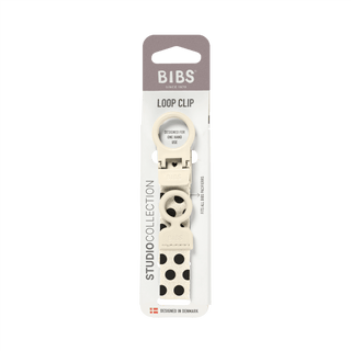BIBS Pacifier Clip Loop, Polka - Ivory/Black (ETA 12 FEB) - Kollektive - Official distributor