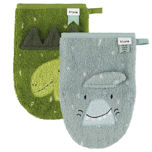 Trixie Washcloths 2-pack | Mr. Shark/Mr. Dino (ETA Mid Feb) - Kollektive - Official distributor