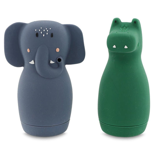 Bath toy squeezy animals - Mrs. Elephant & Mr Crocodile - Kollektive - Official distributor